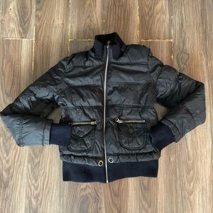 Garage Black Quilted Bomber Jacket